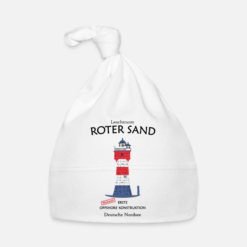 Leuchtturm Roter Sand, erstes Offshore Bauwerk  Baby Bio-Mütze