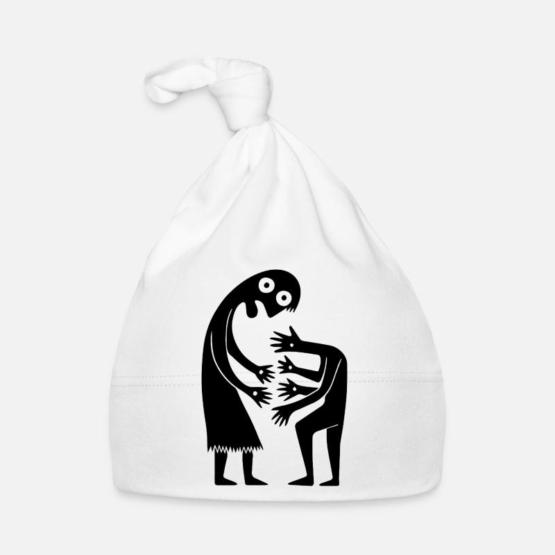 Abstract Figures Encounter Creative Monochrome Organic Baby Cap