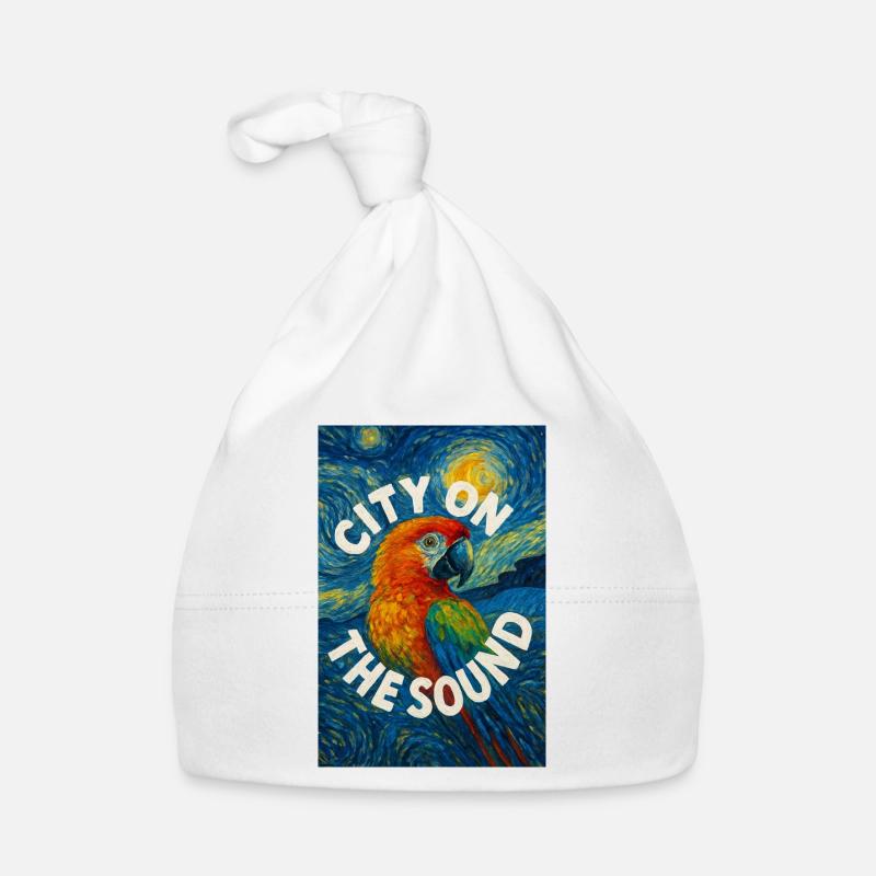 Vibrant_Macaw_Amidst_Swirling_Post-Impressionis Baby Bio-Mütze