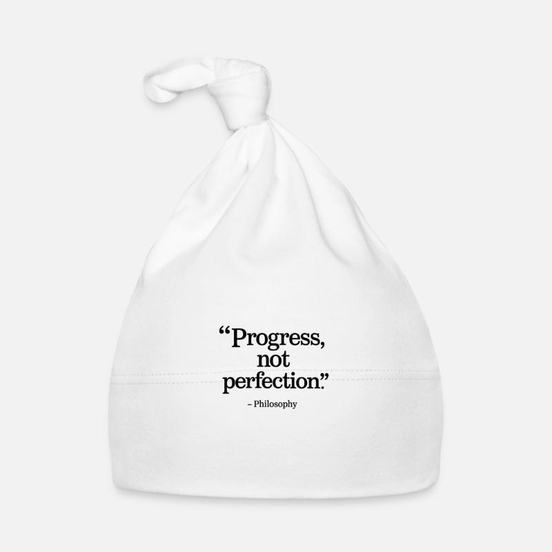 Progrès Pas Perfection Typographie Inspirante Bonnet bio Bébé