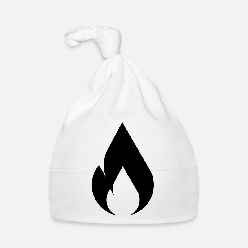 Flamme de feu - Bonnet bio Bébé - blanc