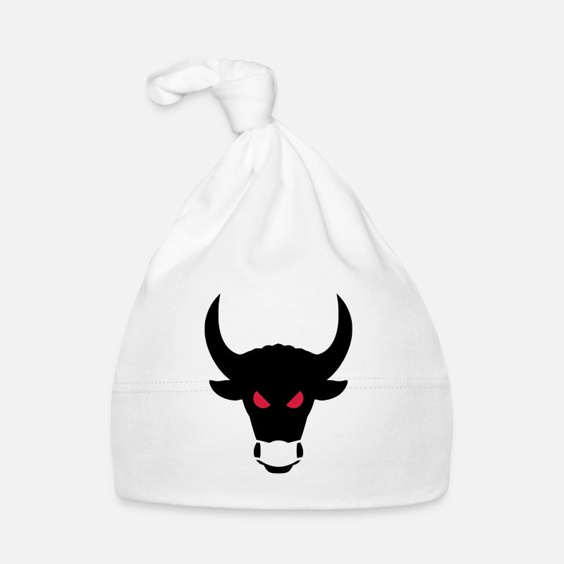 ★ Design colors changeable ★ Evil bull with mask Organic Baby Cap