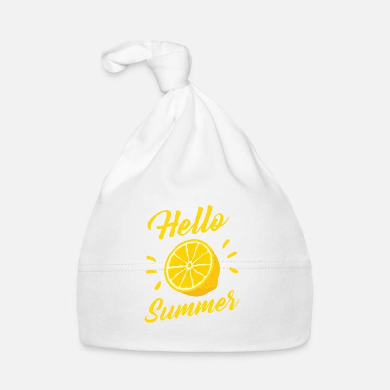 Hello Summer Summer Citron Citron lemon devise cadeau Bonnet bio Bébé