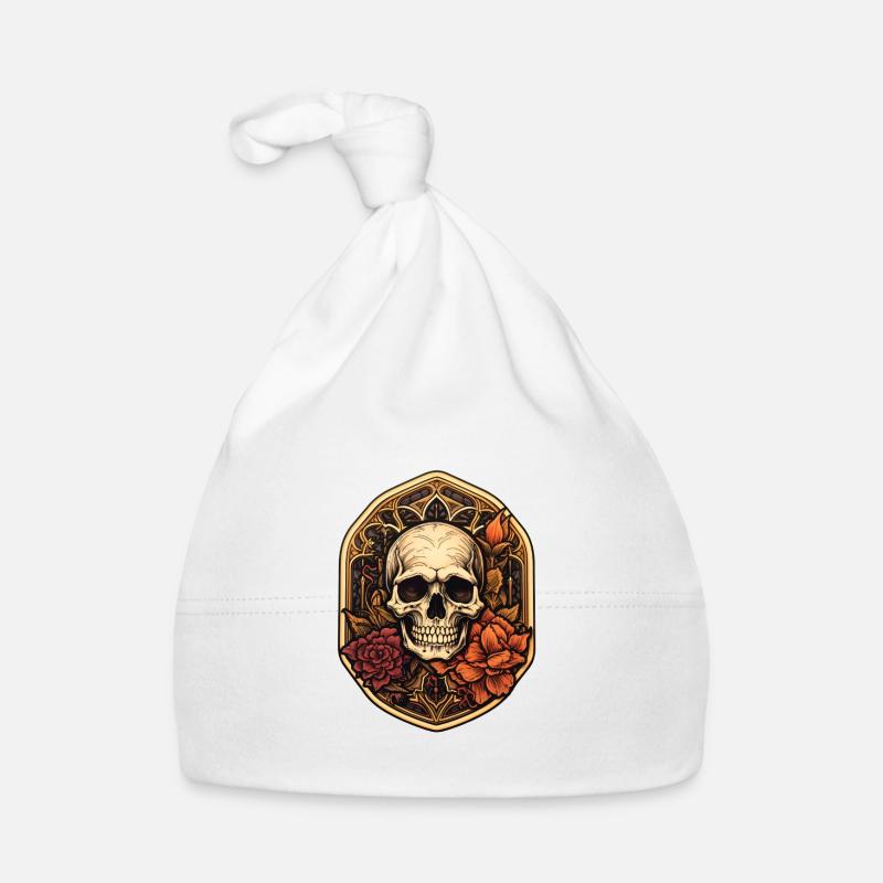 Skull Gothic Halloween Organic Baby Cap