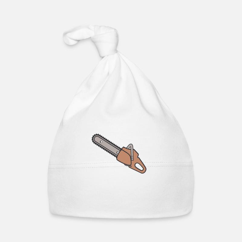 tronçonneuse - Bonnet bio Bébé - blanc