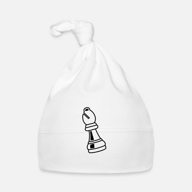 Chess piece bishop white Organic Baby Cap