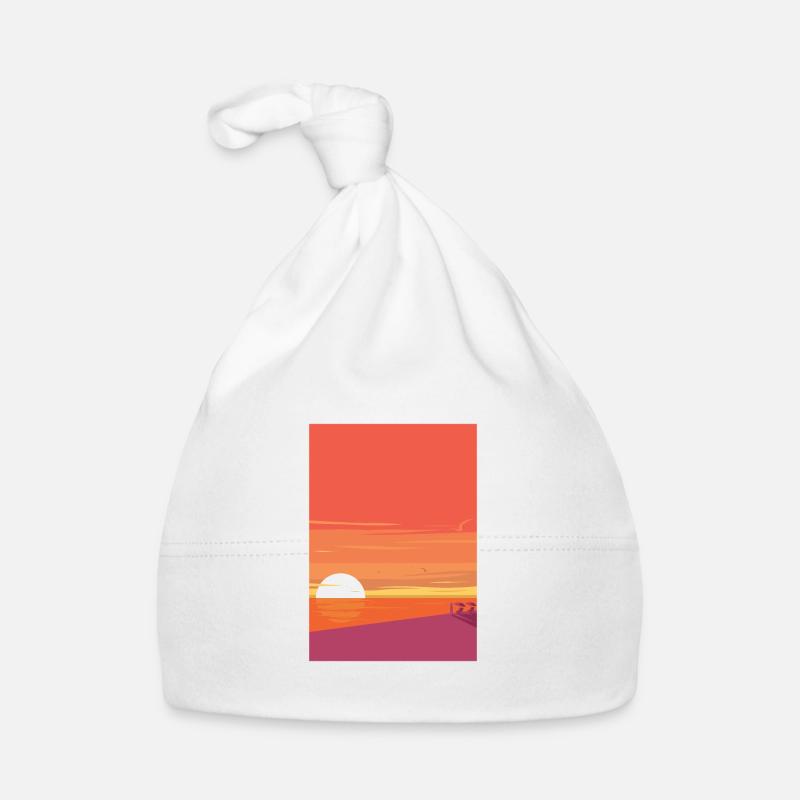 Sunset by the sea Organic Baby Cap