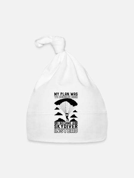Parachute Parachutist - Organic Baby Cap - white - Front