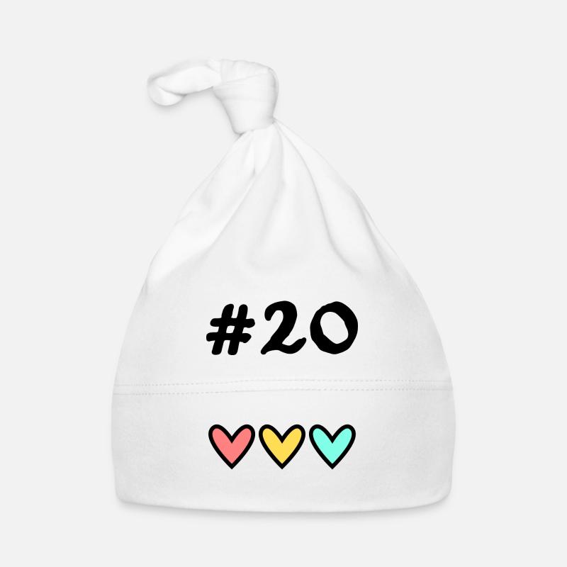 20 ANS. 20e ANNIVERSAIRE. ANNIVERSAIRE 20 ANS. 20 Bonnet bio Bébé