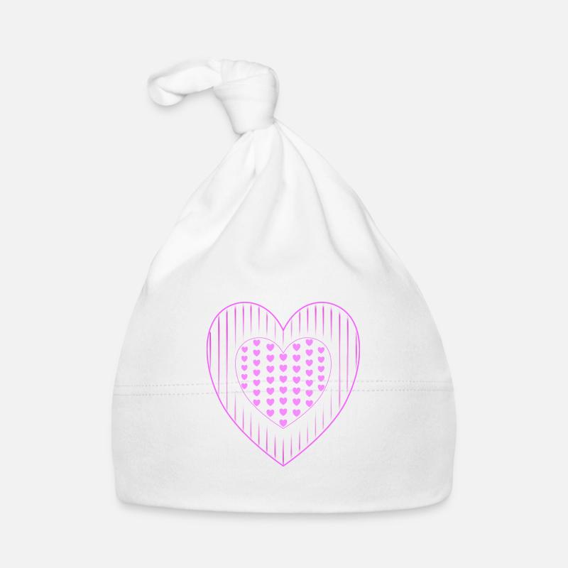 pink hearts many pink hearts Organic Baby Cap