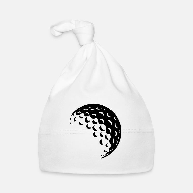 Balle de golf noire - Bonnet bio Bébé - blanc