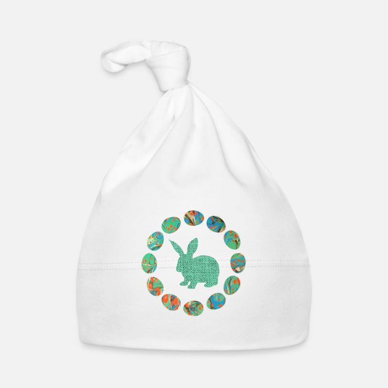 hase im eierkranz e 4 Baby Bio-Mütze