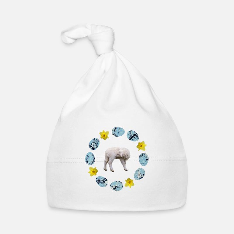 mouton dans la couronne d’œufs avec narzissen e 55 Bonnet bio Bébé