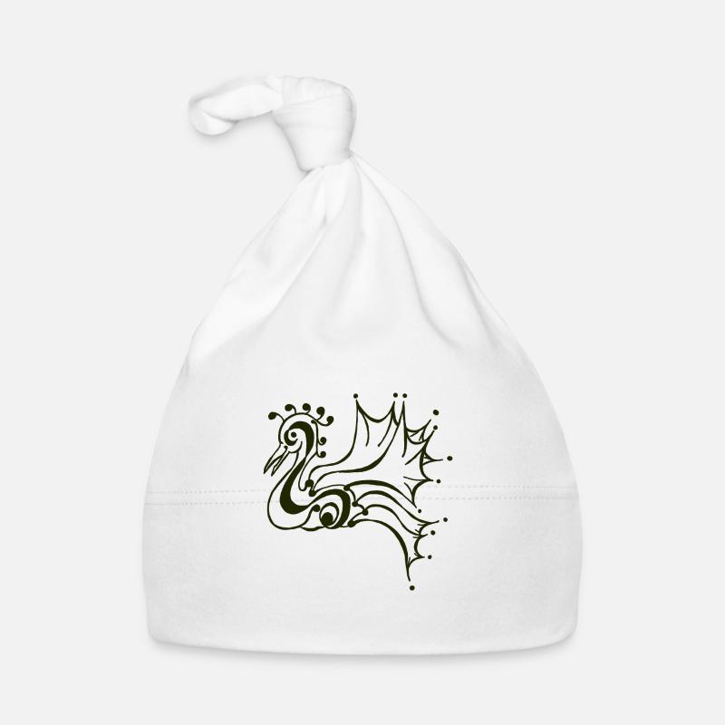 the resting phoenix black - Organic Baby Cap - white