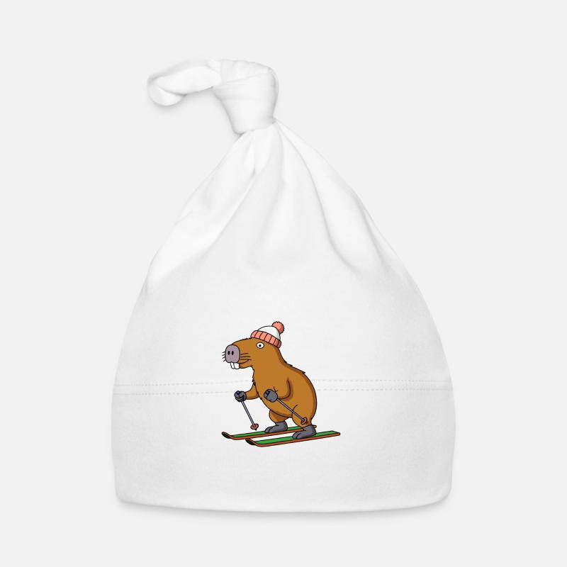 Comic Capybara Capybara Ski Cap Slope Alps Organic Baby Cap