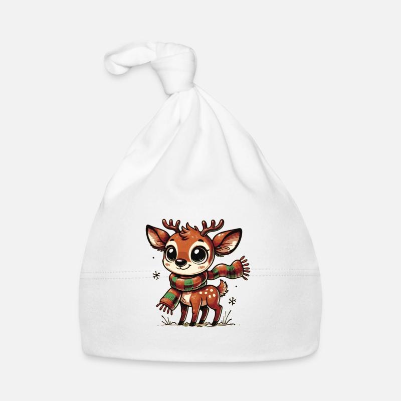 Bébés cerfs - Bonnet bio Bébé - blanc
