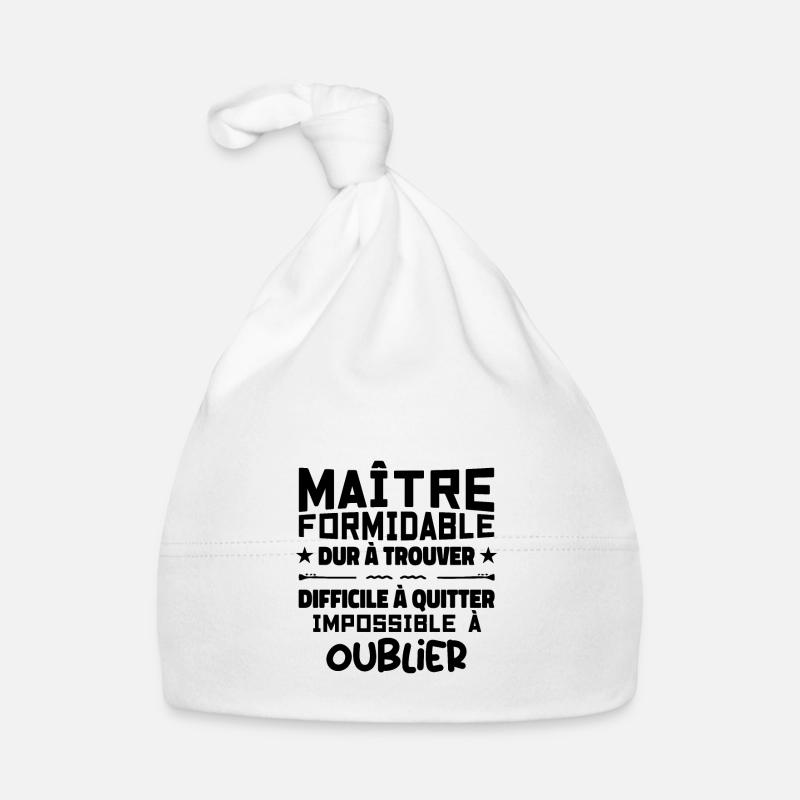 Maître formidable idée cadeau maître d'école Bonnet bio Bébé