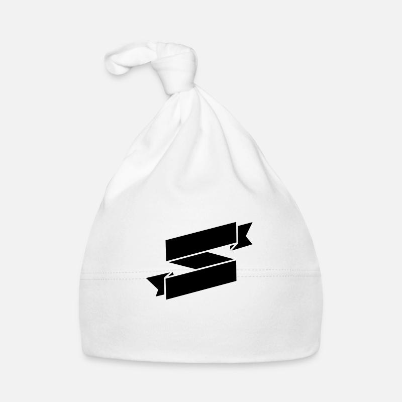 Black Ribbon Banner Organic Baby Cap