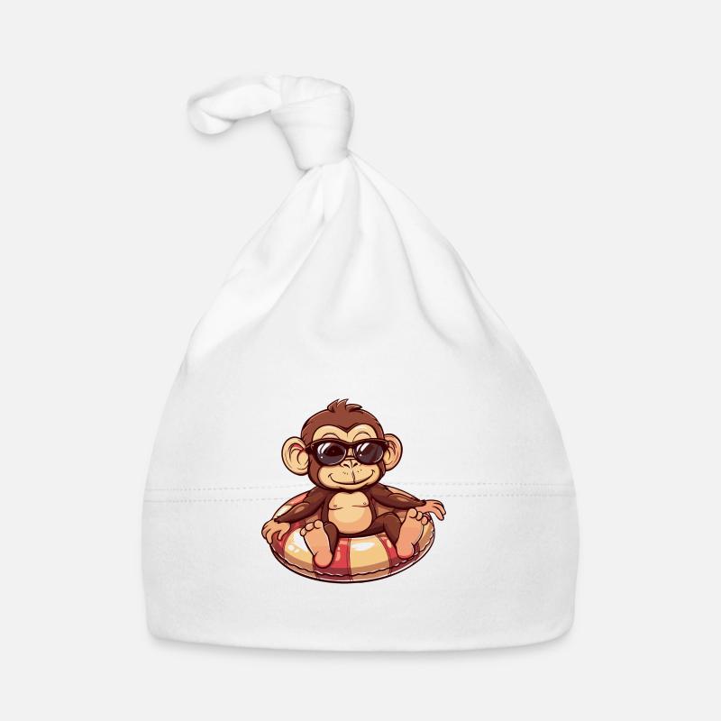 Affe Sommer Comic Baby Bio-Mütze