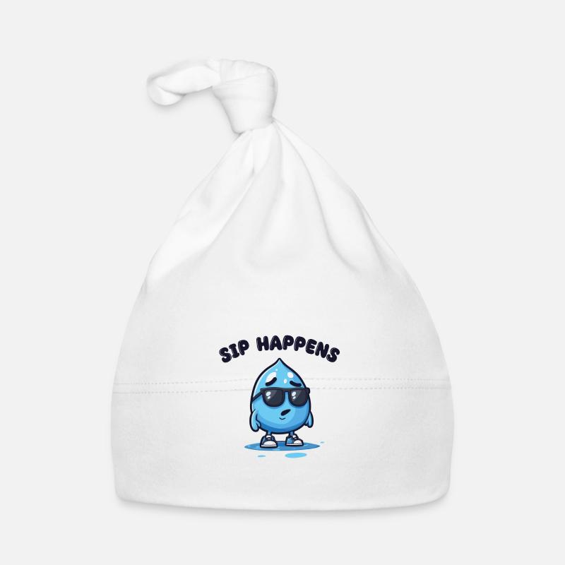 sip happens - Wassertropfen Comicfigur Baby Bio-Mütze