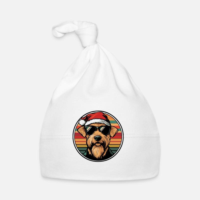 Airedale Terrier Chien Noël Cool Bonnet bio Bébé