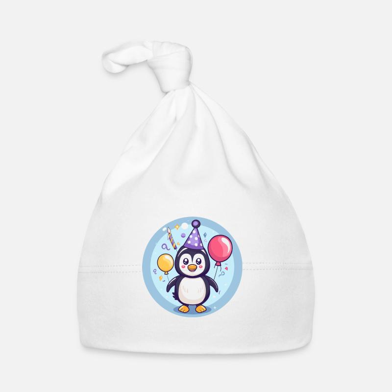 Pinguin Geburtstag Comic Baby Bio-Mütze