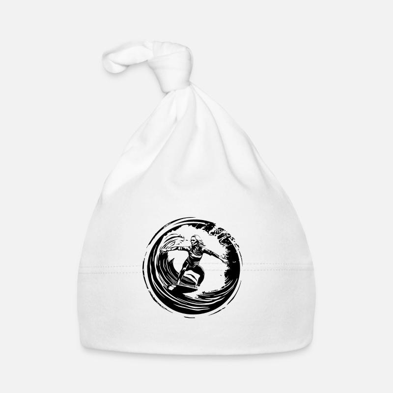 Silhouette de surfeur Bonnet bio Bébé