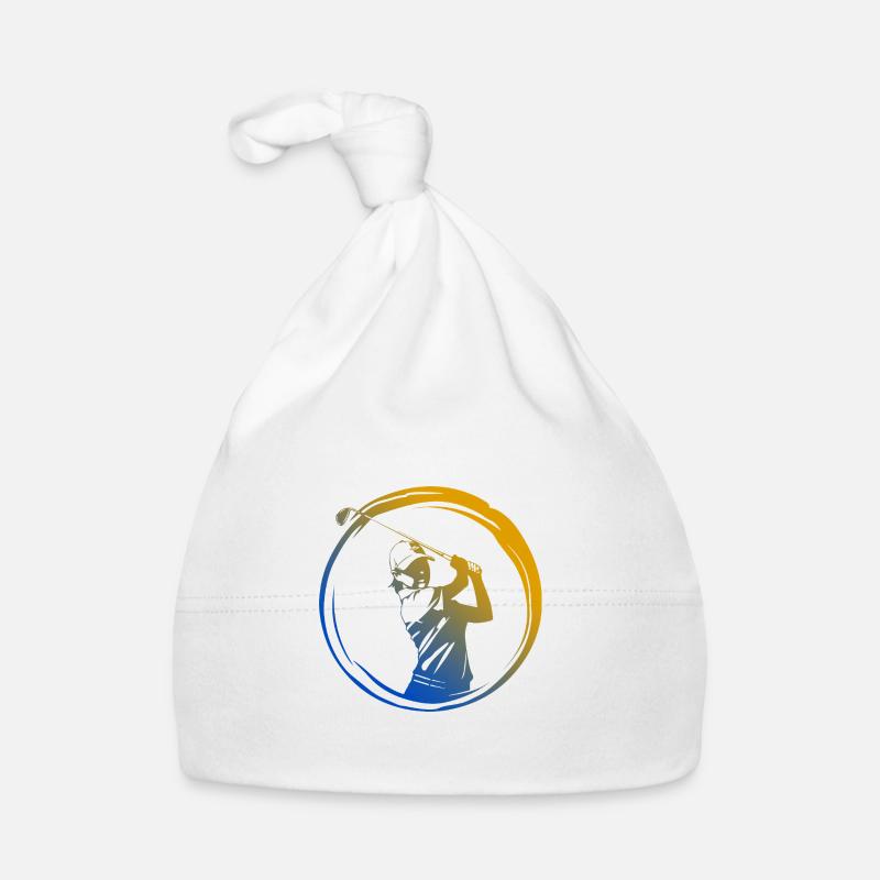 Golfer Silhouette Bunt Baby Bio-Mütze