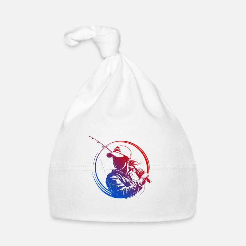 Silhouette de pêche colorée Bonnet bio Bébé