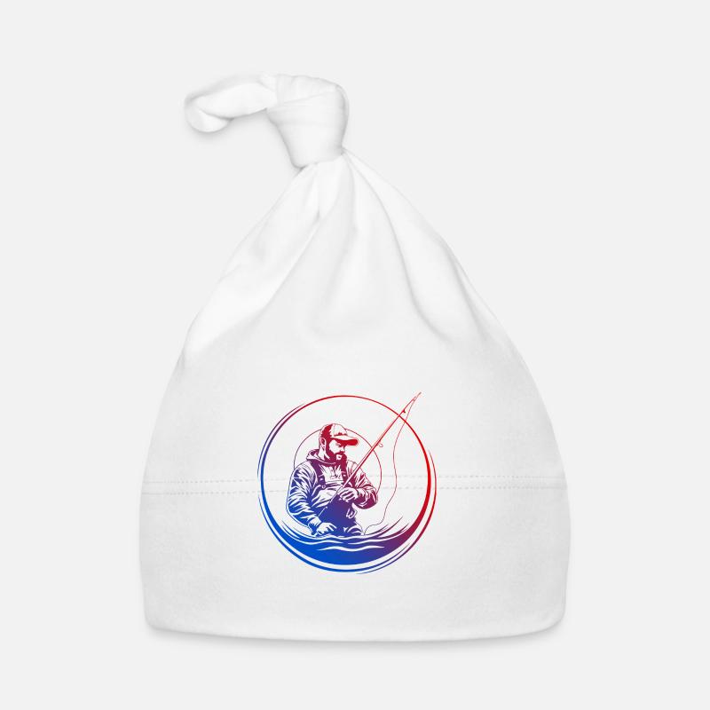 Silhouette de pêche colorée Bonnet bio Bébé