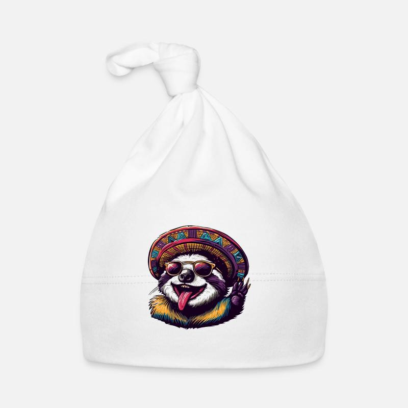 Sloth Funny Sombrero Organic Baby Cap