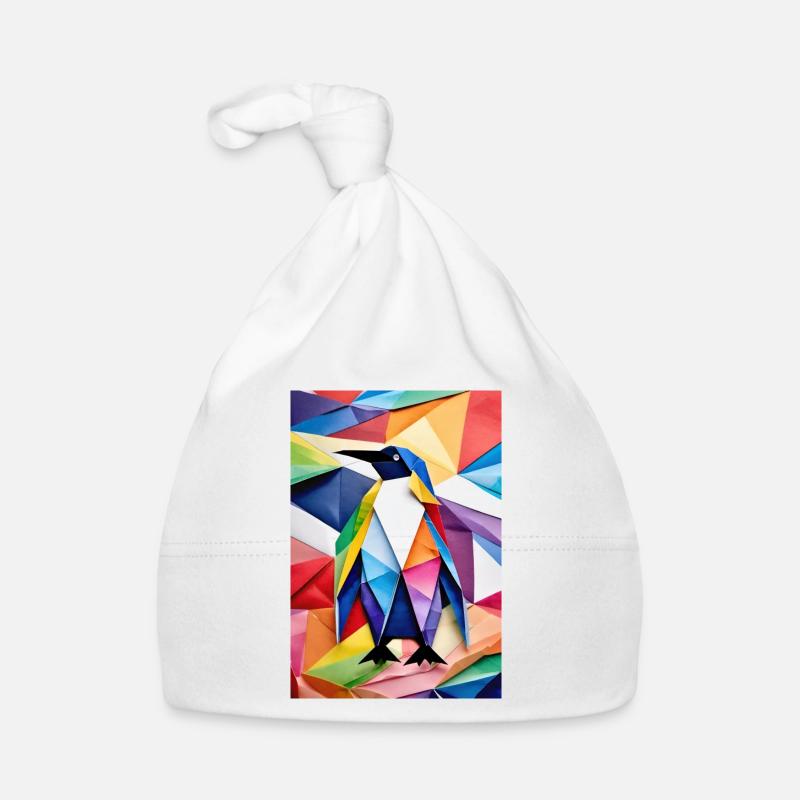 Rainbow Origami Penguin Organic Baby Cap