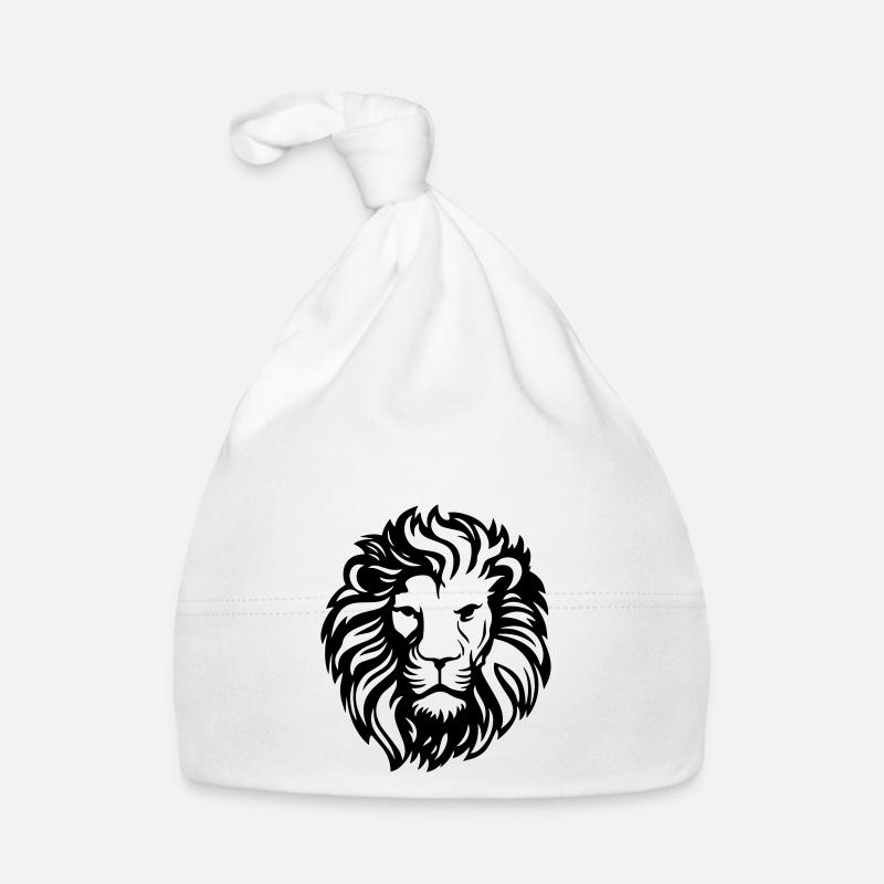 lion - Bonnet bio Bébé - blanc