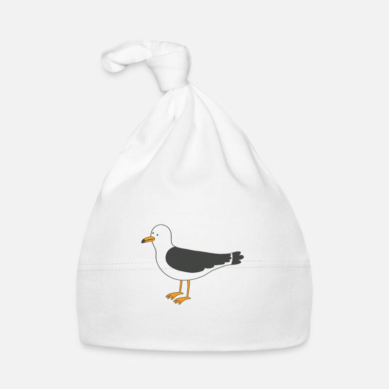 Möwe - Baby Bio-Mütze - Weiß