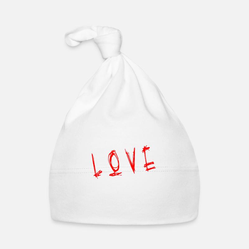 LOVE. COUPLE. JUST MARRIED. EVJF. SAINT VALENTIN. - Bonnet bio Bébé - blanc