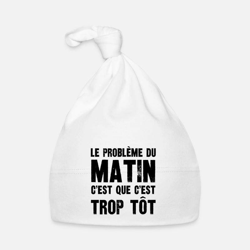 le problème du matin - Bonnet bio Bébé - blanc