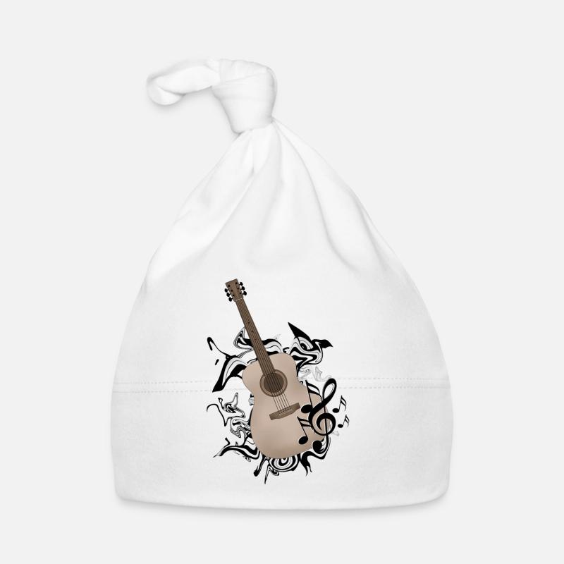 guitare - Bonnet bio Bébé - blanc