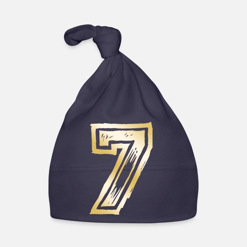 7 Number Gold Organic Baby Cap