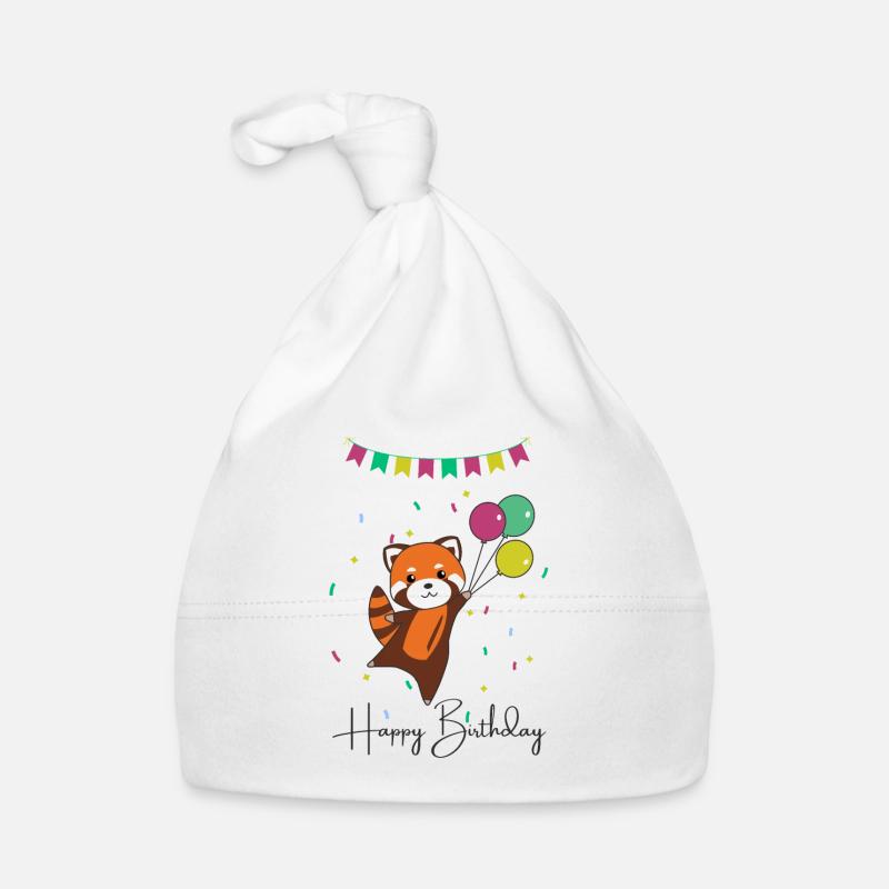 Red Panda vous souhaite un joyeux anniversaire Roter Panda - Bonnet bio Bébé - blanc