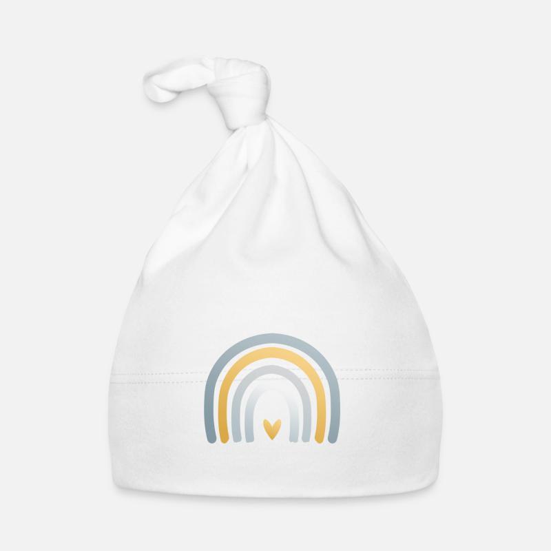 Rainbow blue - Organic Baby Cap - white