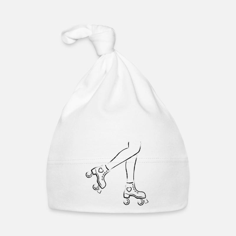Rollschuhe mit Beinen - Baby Bio-Mütze - Weiß