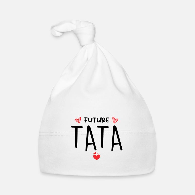 Future Tata Cadeau Pour Une Future Tante - Bonnet bio Bébé - blanc