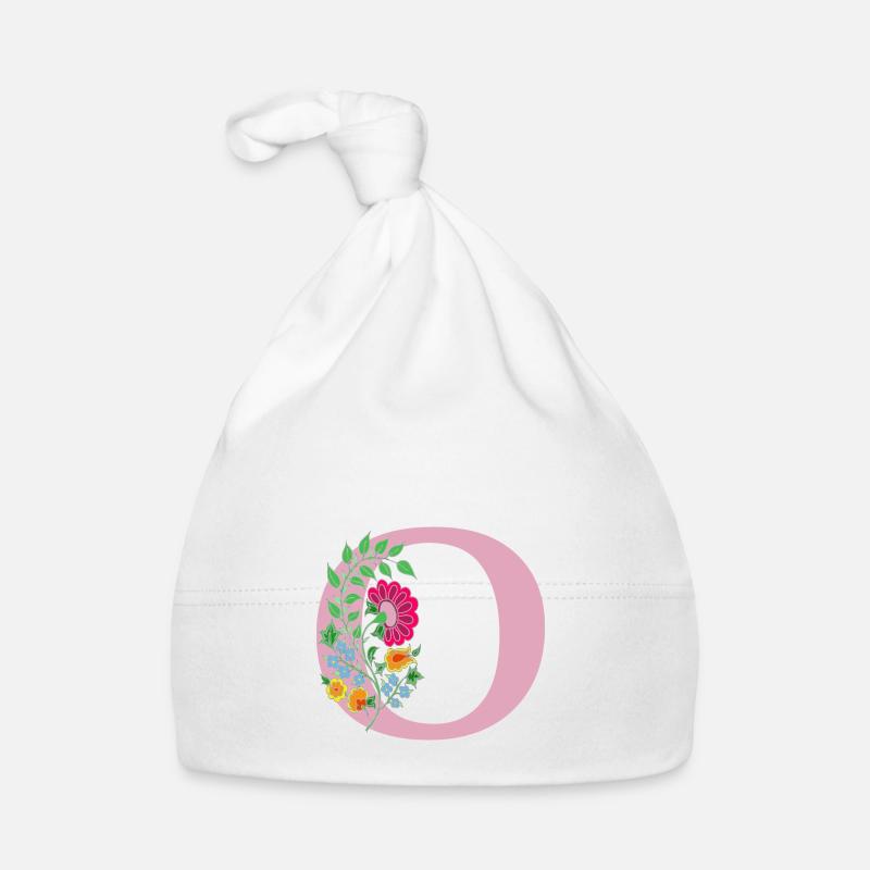 fleur 12 rouge avec o Bonnet bio Bébé