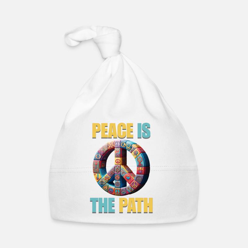 Frieden finden: Peace is the Path Hippie Style Baby Bio-Mütze