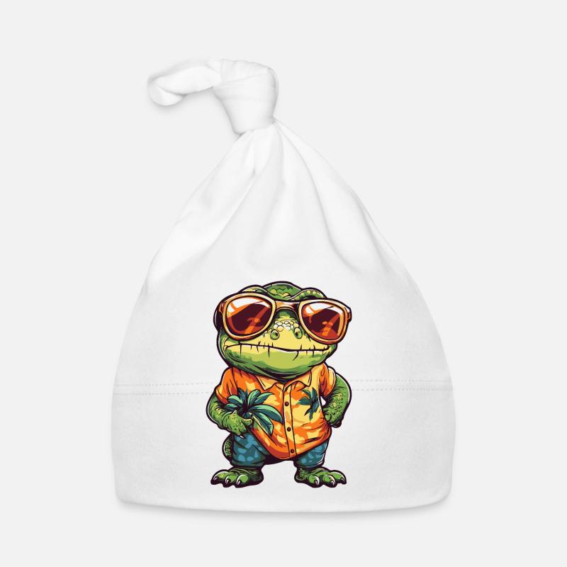 Chameleon Funny Summer Organic Baby Cap