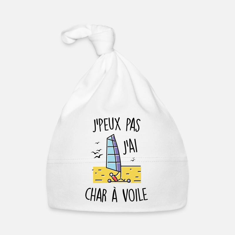J'peux pas j'ai char à voile - Bonnet bio Bébé - blanc