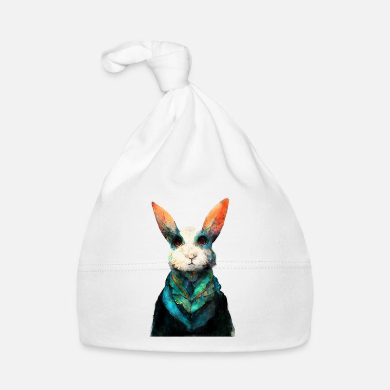 Peinture aquarelle de lapin #rabbit Bonnet bio Bébé