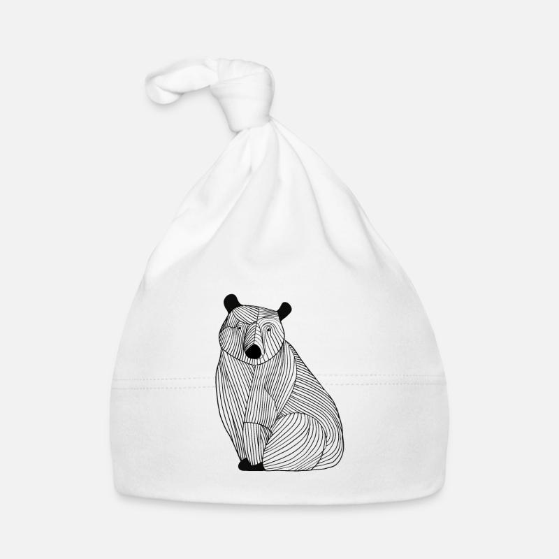 Linien Kunst Tier Bär Baby Bio-Mütze