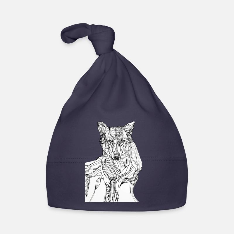 Lignes art loup #wolf Bonnet bio Bébé