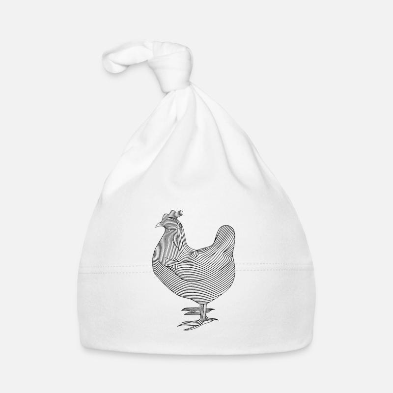 Lines art chicken #chicken Organic Baby Cap